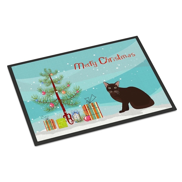 Carolines Treasures 24 x 36 in. Burmese No.1 Cat Merry Christmas Indoor or Outdoor Mat CK4753JMAT - main